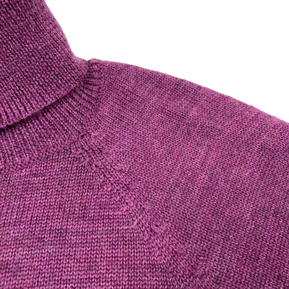 Eileen Fisher Purple Merino Wool Short Sleeve Sweater Turtleneck Lagenlook Sz M - Picture 4 of 11
